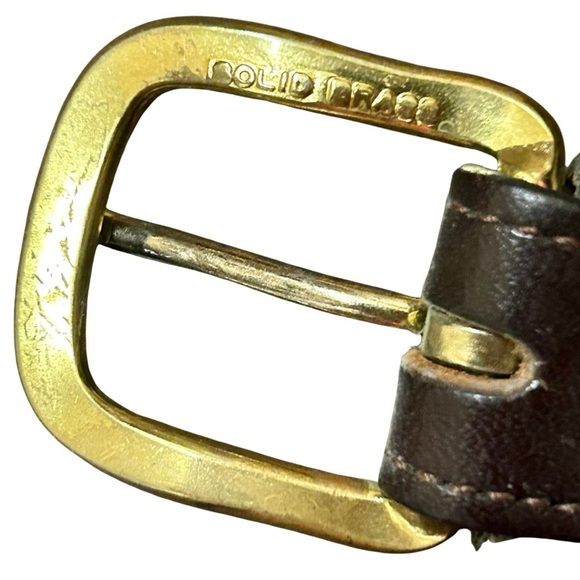 Needlepoint Equestrian Hunt Scene Belt with Solid Brass Buckle – Size 28.5 - Picture 8 of 9